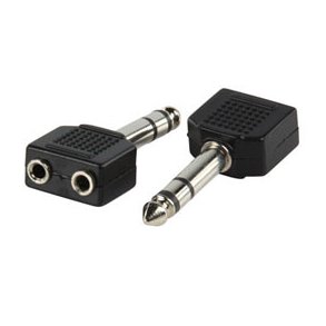 JACK/JACK ADAPTER 6.3HAN STEREO/ 2x3.5HUN STEREO