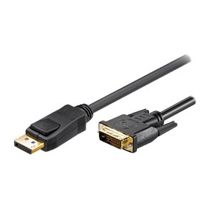 DISPLAYPORT TIL DVI KABEL SORT 1m FORGYLDT