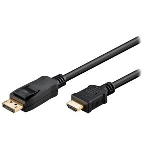 DISPLAYPORT TIL HDMI KABEL 1m SORT v1.2