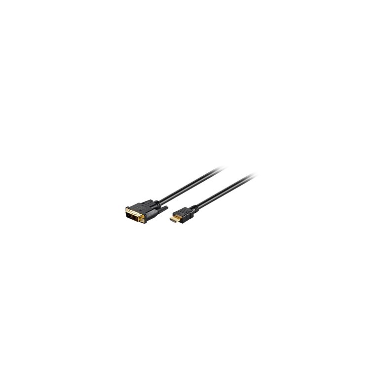 HDMI/DVI FORGYLDT KABEL (18+1) 1.0m