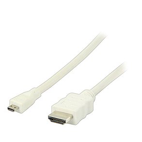 HDMI Micro-HDMI kabel 1m High Speed hvid Raspberry Pi