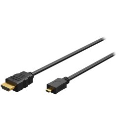 HDMI Micro(D)-HDMI kabel 1.5m High speed sort