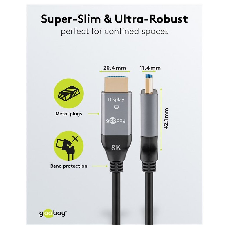 Optisk Hybrid Ultra High Speed HDMI 2.1 kabel internet (AOC) 30m