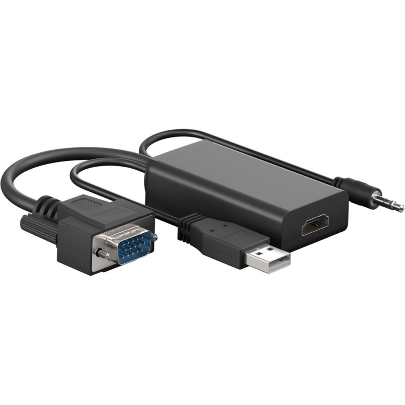 VGA TIL HDMI KONVERTER m.USB KABEL