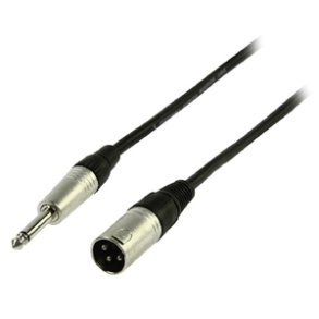 JACK HAN MONO 6.3mm-XLR HAN KABEL 2m UBALANCERET SKRMET MIKROFONKABEL