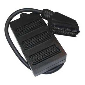 SCART FORDELERBOKS 3xHUN + HAN P� KABEL