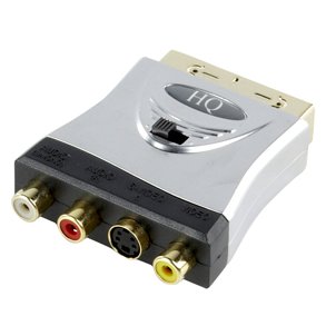 SCARTADAPTER IN/OUT/3xPHONO+S-VHS/SWITCH