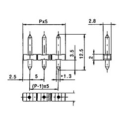 STIFTRKKE 24PINS BRKBAR R=5mm