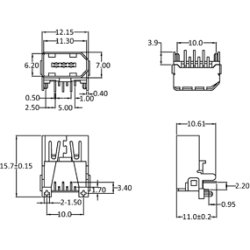 Firewire fatning for printmontage 5 polet (IEEE1394)