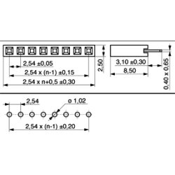 HUN PINRKKE 1x15 POLER 2.54mm