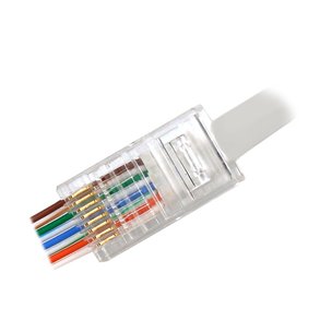 RJ45 8/8 MODULARSTIK 11.7mm SOLID m. GENNEMFRING AF LEDERNE CAT5e