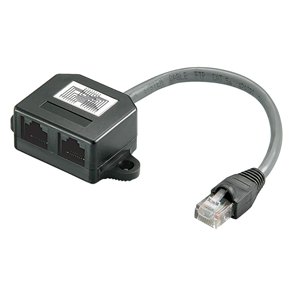 RJ45 1-2 8pl. SAMLER/SPLITTER CAT5 BOKS m. KABEL