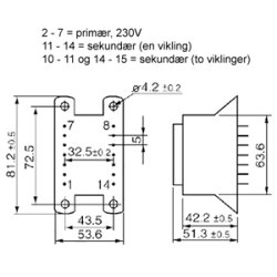 TRANSFORMATOR 2x9V/2X10VA(20VA)