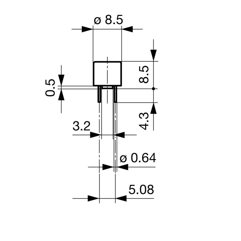 Mikrosikring radial trg 1.25A korte ben