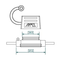 Sikringsholder for autosikringer 2.5mm
