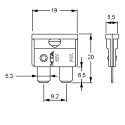 Autosikring med flade ben 1A normOTO