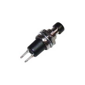 Ringetryk metalgevind sort OFF-(ON) 125V/1A 7mm