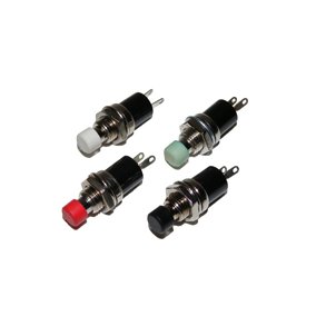 Ringetryk afbryder metalgevind sort ON-(OFF) 125Vac/1A 7mm