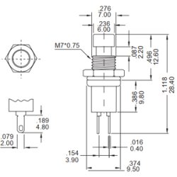 RINGEAFBRYDER METALGEVIND HVID ON-(OFF) 125V AC/1A 7mm