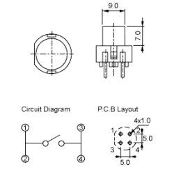TRYKTAST 1pl RUND SORT OFF-(ON)