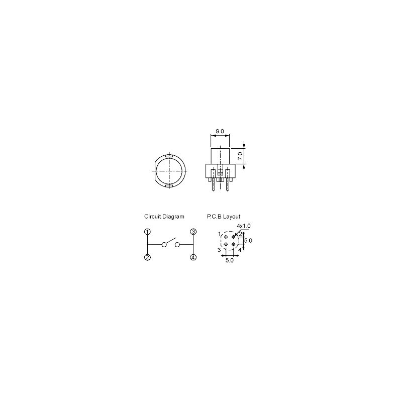 TRYKTAST 1pl RUND SORT OFF-(ON)