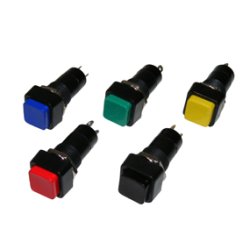 TRYKAFBRYDER GUL ON-OFF 125VAC/3A 15.5x15.5mm =12mm