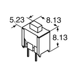 Trykknap Mini OFF-(NO) Firkantet