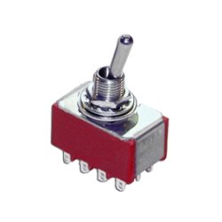 Vippekontakt 4pl on-off-on 6.5mm 4P3T 6A/125Vac