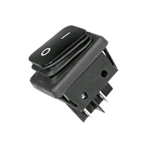 Vandtt afbryder 2pl on-off sort (IP65) DPST 250V/16A montagehul 30.2x22mm