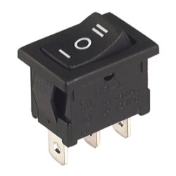 Vippeomskifter 1pl on-off-on SP3T 10A/125Vac 6A/250Vac montagehul 19x13mm