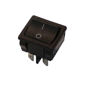 Vippeafbryder 2pl on-off sort DPST 250V/6A montagehul 22x19mm