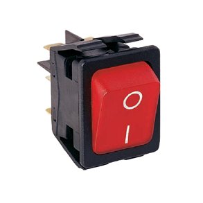 Vippeafbryder 2pl on-off glimlampe rd DPST montagehul 30x22mm 250V/16A