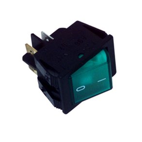 Vippeafbryder 2pl on-off glimlampe grn DPST montagehul 30x22mm 250V/16A