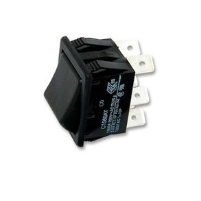 Vippeomskifter 2pl (on)-on sort DPDT montagehul 28.2x22.3mm 250V/16A