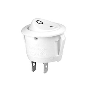 Vippeafbryder 1pl on-off snap-in hvid SPST 20.2mm 250V/10A