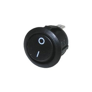 Vippeafbryder 1pl on-off snap-in sort SPST 20.2mm 250V/10A