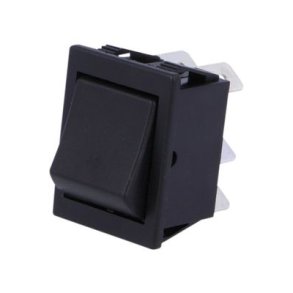 Vippeomskifter 2pl (on)-on sort DPST montagehul 30.0x22.1mm 250V/16A