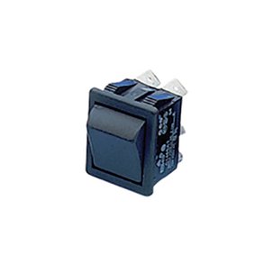 Vippeomskifter 2pl on-on sort DPDT montagehul 28.2x22.3mm 250V/16A