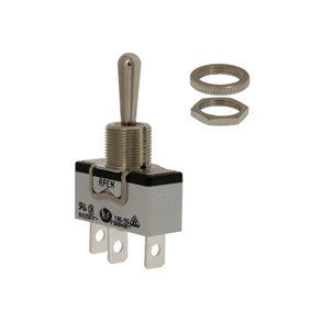 Kraftig vippeomskifter 1pl (on)-off-(on) SP3T 12mm 250V/15A APEM