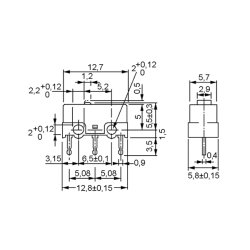 MICROSWITCH uden ARM 0.1A 30VDC D2F01 PCB TERMINALER