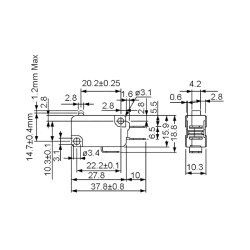 MICROSWITCH uden ARM 16A 125/250VAC 4.8mm TERMINALER