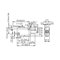 MICROSWITCH med ARM 16A 125/250VAC 4.8mm TERMINALER