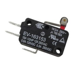MICROSWITCH med RULLE P ARM 16A 125/250VAC 4.8mm TERMINALER