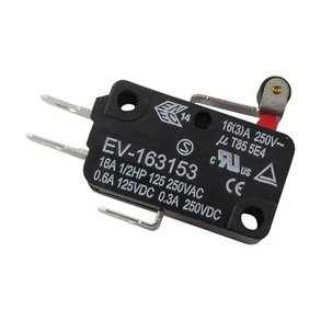 MICROSWITCH med RULLE P ARM 16A 125/250VAC 4.8mm TERMINALER