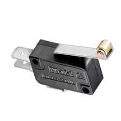 MICROSWITCH med RULLE P� ARM 5A 125/250VAC 6.3mm TERMINALER