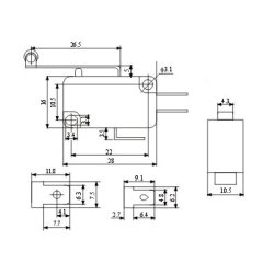 MICROSWITCH med RULLE P� ARM 5A 125/250VAC 6.3mm TERMINALER