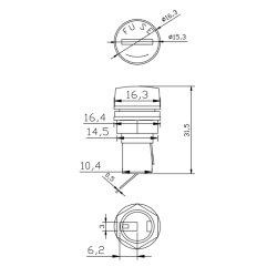 Chassissikringsholder med gevindtop for 5x20mm sikring 13mm
