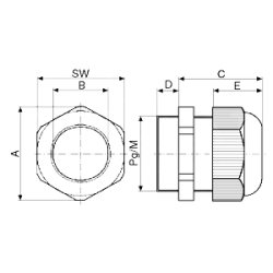KABELFORSKRUNING PG16 GR
