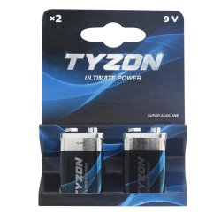 Tyzon super alkaline-batterier 9V 2stk.