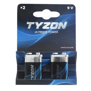 Tyzon super alkaline-batterier 9V 2stk.